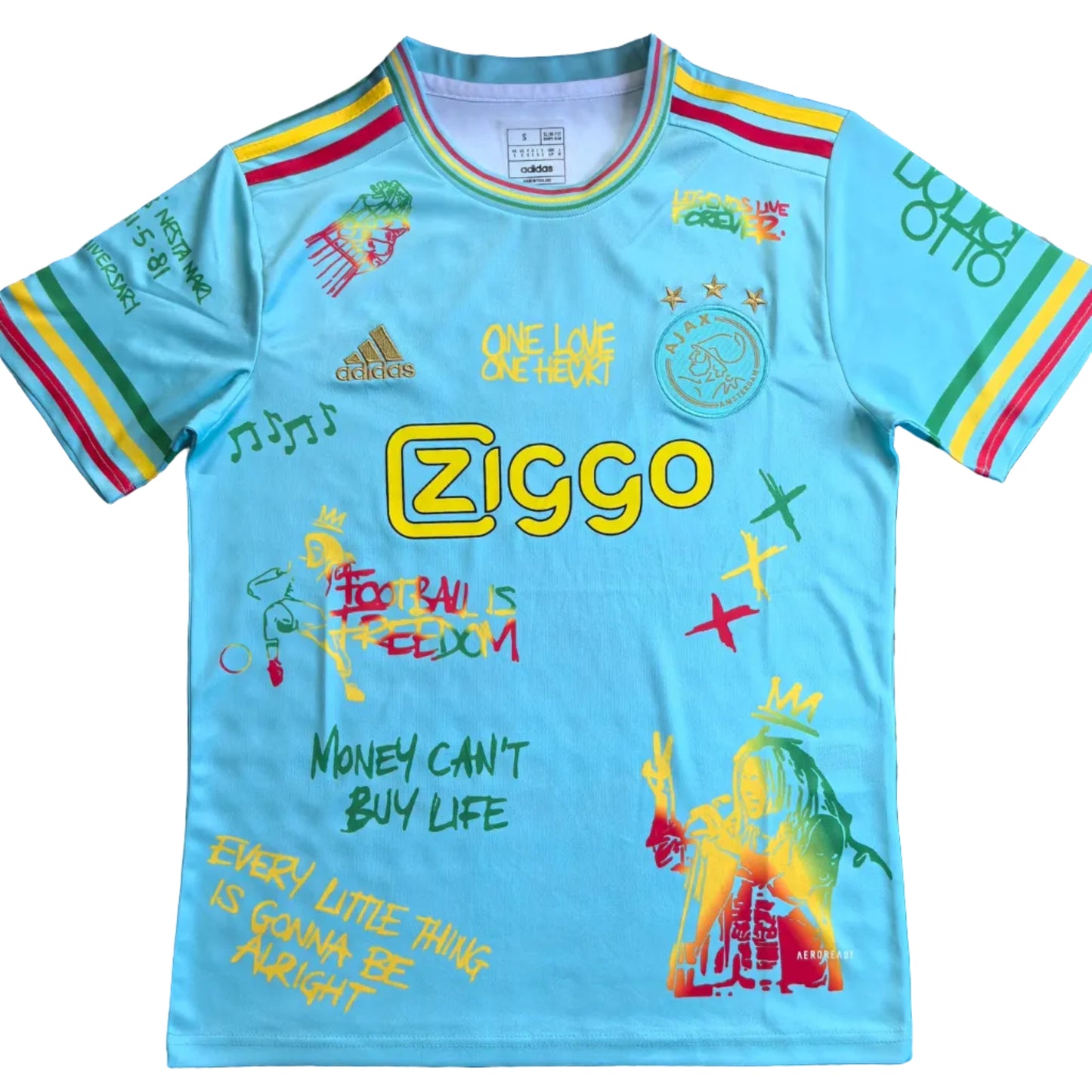 Maillot Ajax X bob Marley bleu