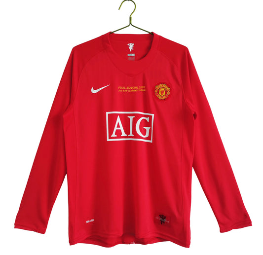 Maillot rétro Manchester united à manche longue rouge